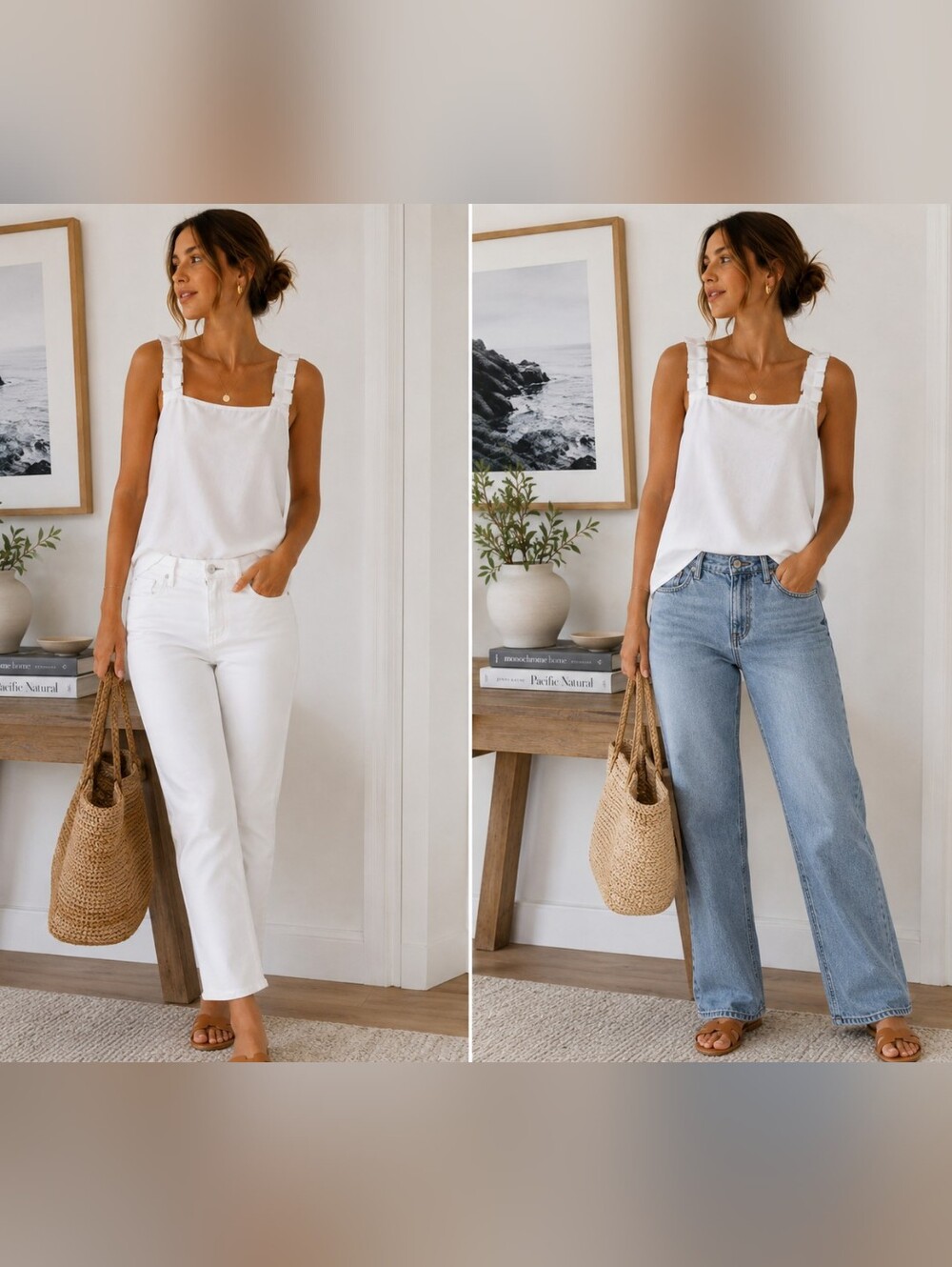 Cremieux NWT White Lyocell Ruffle Strap Tank Top Size S